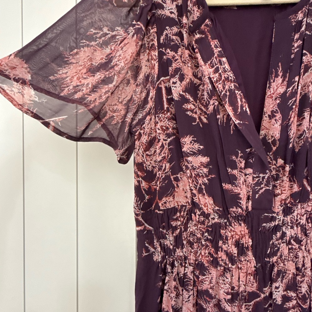 NWOT! Anthropologie Somerset Maxi Dress: Chiffon Edition Crimson Purple Small - Picture 6 of 8